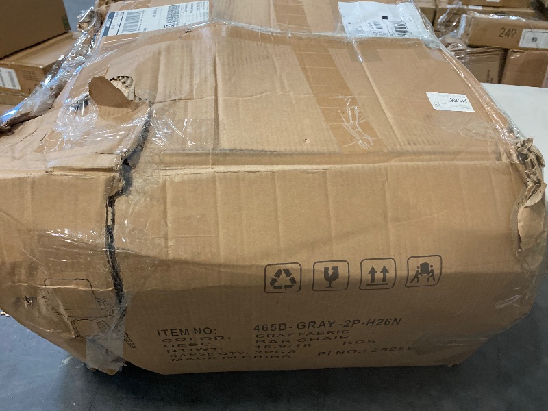 Photo 1 of 29.5" Bar Height Bar Stools Set of 2,Mid Century Modern Retro Bar Chairs Charcoal Blue Linen Look Fabric Upholstered and Walnut Wood Frame Barstools for Home Bar Furniture