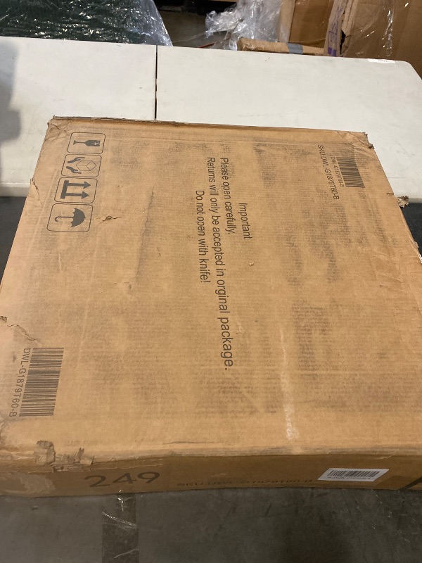 Photo 1 of 24" Large Square End Table with Charging Station, Farmhouse Fluted Sofa Side Table with Sliding Tambour Door & Storage, Curved Rustic Wood Nightstand for Living Room, Bedroom, Walnut