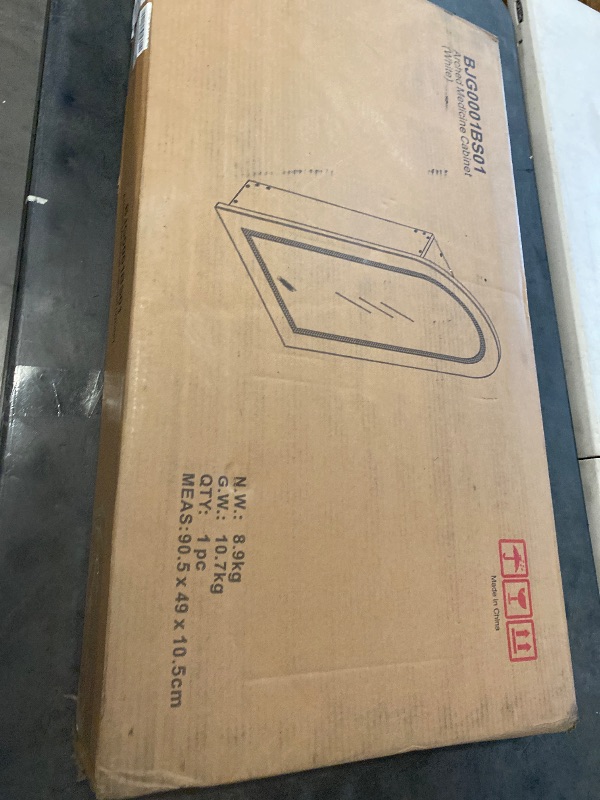 Photo 1 of Arched Medicine Cabinet with LED Light, Recessed Black Bathroom Mirror Cabinet with Integrated Storage, Wall-Mounted Mirror Medicine Cabinet (Black)