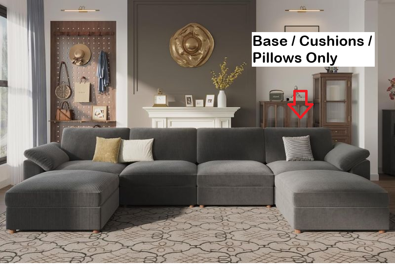 Photo 1 of U Shape 6 Seat Modular Sectional Sofa,Oversized U Shape Sectional Couch with Ottoman,Wide Deep Modular Cloud Couch,Removable Cover Grey