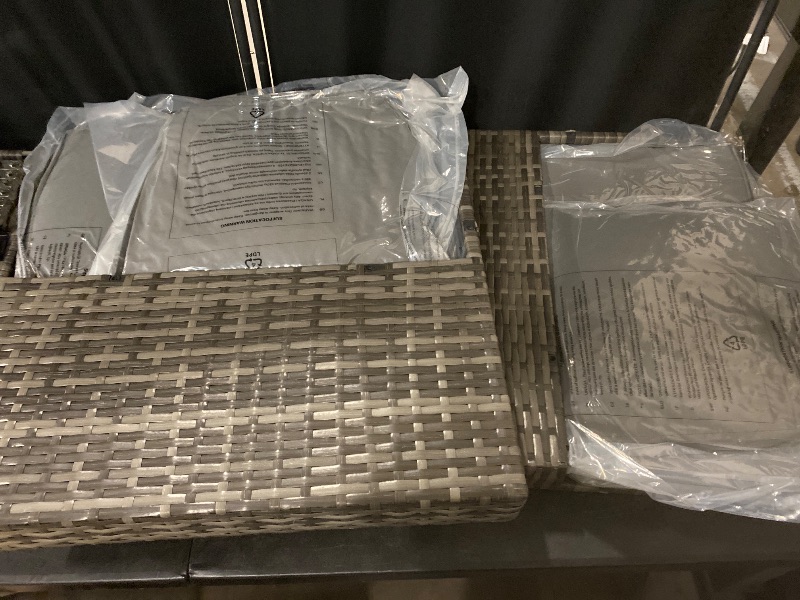 Photo 1 of 7 Pieces Outdoor Patio Furniture Set, All-Weather PE Rattan Wicker Sectional Sofa Seating with Waterproof Cushions and Coffee Table, Outdoor Conversation Set for Garden, Backyard, Balcony