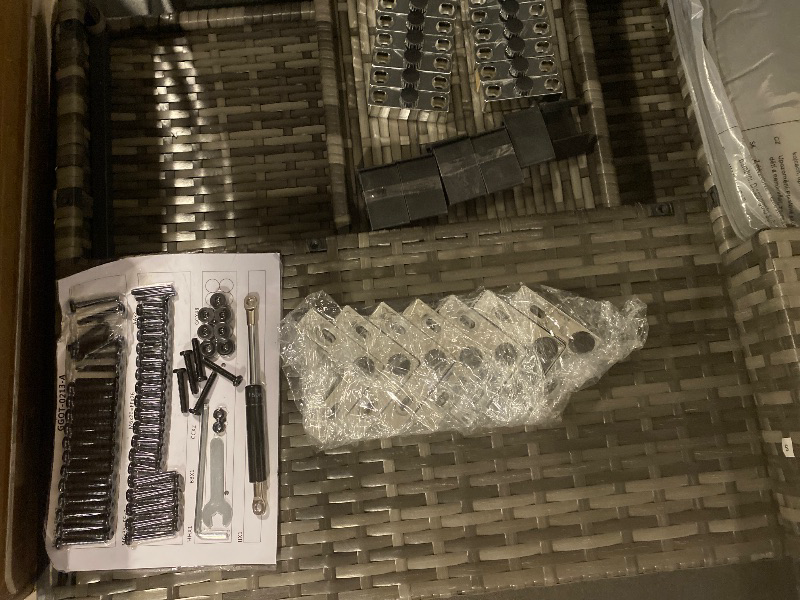 Photo 1 of 7 Pieces Outdoor Patio Furniture Set, All-Weather PE Rattan Wicker Sectional Sofa Seating with Waterproof Cushions and Coffee Table, Outdoor Conversation Set for Garden, Backyard, Balcony