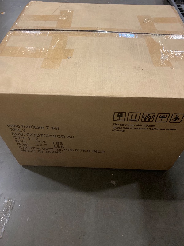 Photo 1 of 7 Pieces Outdoor Patio Furniture Set, All-Weather PE Rattan Wicker Sectional Sofa Seating with Waterproof Cushions and Coffee Table, Outdoor Conversation Set for Garden, Backyard, Balcony