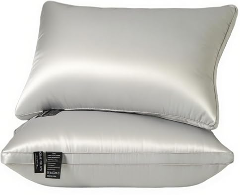 Photo 1 of PAJEO Bed Pillows for Sleeping Queen Size, Fluffy Filling Design, Ultra Soft and Breathable Pillow for Back, Stomach or Side Sleepers, 20''×30''(Light Grey)