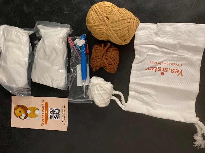 Photo 1 of Lion Crochet Material Package – DIY Hand-Woven Kit, Pure Cotton Yarn