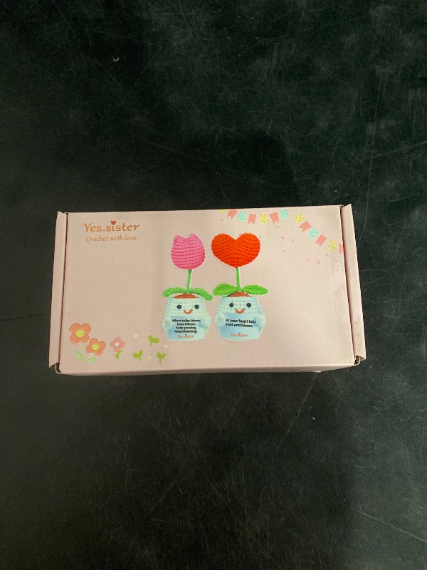 Photo 1 of DIY Crochet Kit Set Of 2 Flowers (Red/Pink), Beginner-Friendly Amigurumi Kit Relaxing Craft For Teens And Adults