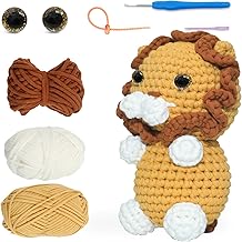 Photo 1 of Lion Crochet Material Package – DIY Hand-Woven Kit, Pure Cotton Yarn