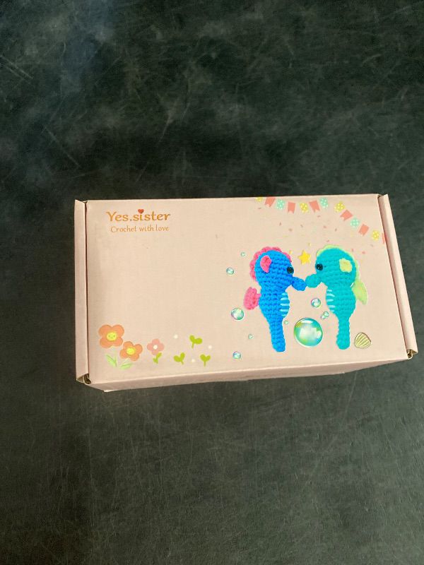 Photo 1 of 2 Seahorse Blue/Green DIY Beginner Crochet Set