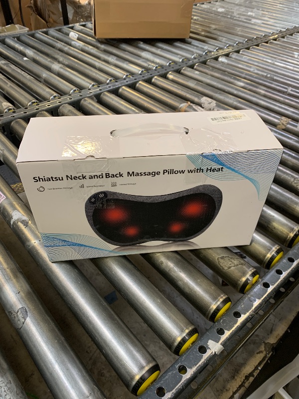 Photo 1 of **USED/DAMAGED** APXPF Shiatsu Neck and Back Massager with Heat - Deep Tissue Massage Pillow for Neck, Back & Shoulders Pain Relief, Ergonomic Design Electric Massager for Home, Car, Office Use, Gray