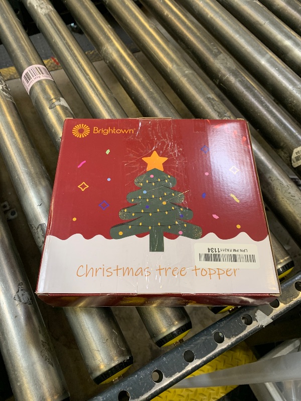 Photo 1 of Christmas Tree Topper Lighted Star with Built-in 10 Replaceable Bulbs, 9.5” Clear Five-Pointed Star Tree Topper Plug in for Indoor Office Xmas New Year Holiday Tree Decoration, Warm White