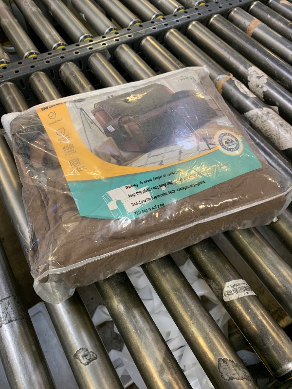 Photo 1 of Ruaozz Waterproof Recliner Sofa Covers, 1-Piece Couch Covers for Reclining Couches Reclining Couch Cover Washable Furniture Protector with Elastic Straps Pocket for Kids Pets (Brown, 2 Seater)