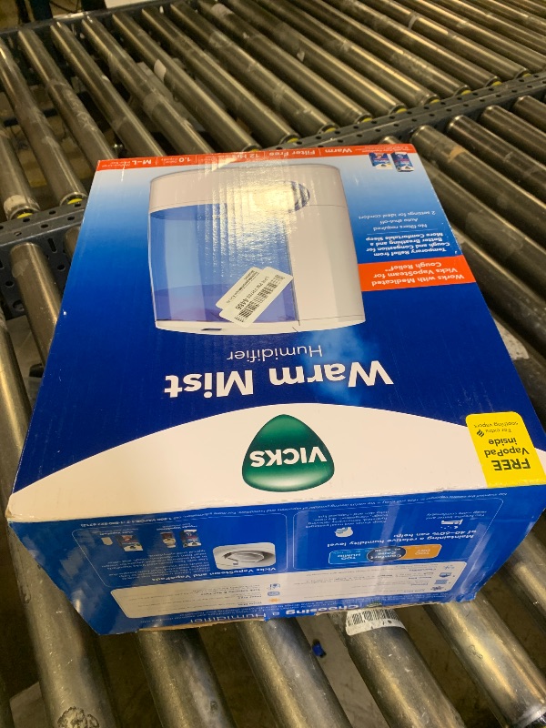 Photo 1 of Vicks Warm Mist Humidifier - Air Humidifier for Bedroom, Home & Large Room, Baby, Kids and Adults Soothing Steam Vaporizer for Cough, Congestion, Allergies & Dry Air, VapoSteam Compatible