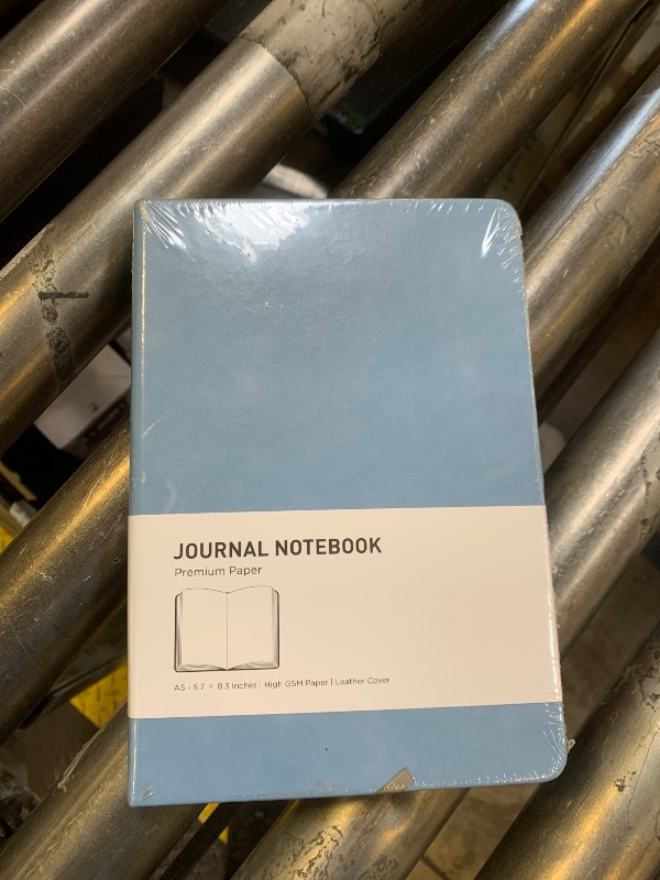 Photo 1 of RETTACY Blank Journal Notebook, 192 Pages, A5 Medium Size (5.7'' x 8.3''), Leather Hardcover, 100 GSM Thick Paper, for Sketching, Drawing, Painting (Light Blue)