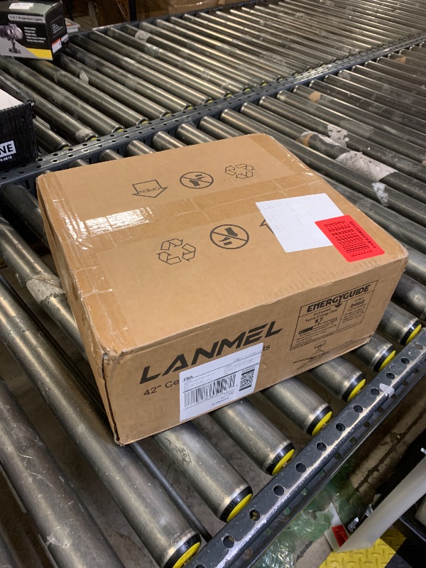 Photo 1 of LANMEL 42'' Ceiling Fan with Lights and Remote, Low Profile Modern Ceiling Fan Gold, 6 Speed, Reversible, 3000k-6000k LED, Quiet DC Motor for Indoor Outdoor Bedroom Living Room