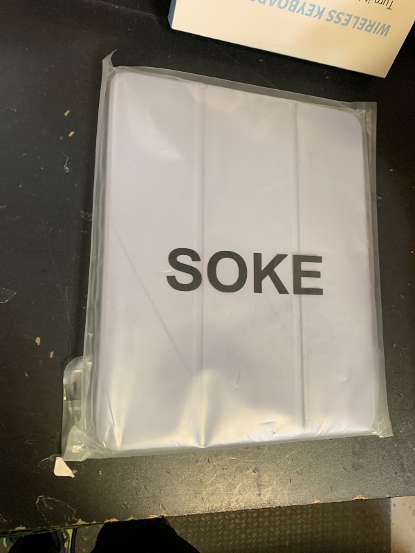 Photo 1 of Soke Case for iPad Pro 12.9 Inch (6th/5th/4th/3rd Generation, 2022/2021/2020/2018) - Pencil Holder + Auto Sleep/Wake + Camera Protection, Transparent Shockproof Back Cover, Lavender Purple