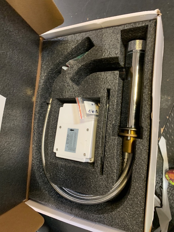 Photo 1 of Derpras Touchless Bathroom Faucet with Automatic Sensor Function, Bathroom Sink Faucet with Hole Cover Plate, Countertop Temperature Adjustment, Chrome