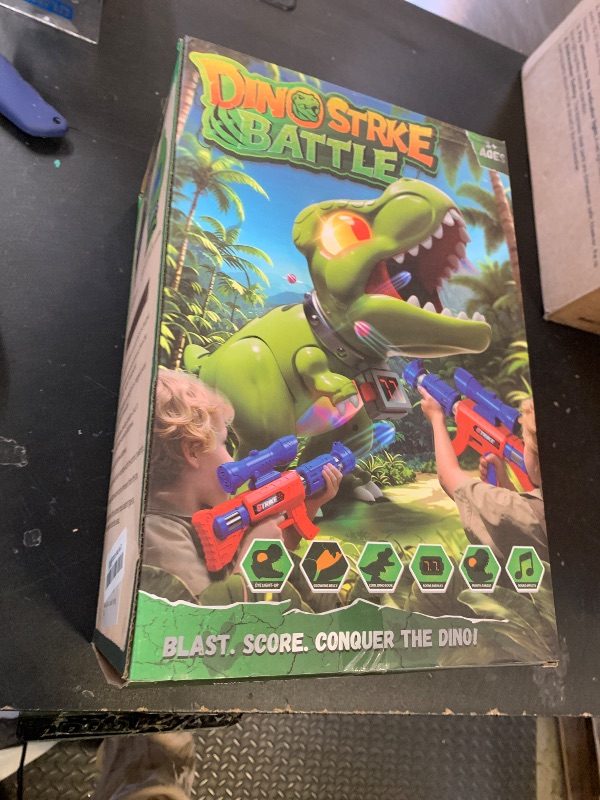 Photo 1 of Realistic Dinosaur Moveable Shooting Toys, 2 Pack Launchers with Aiming, Roaring Dino Eyes & Belly Glow, LCD Score Record, Stocking Stuffers for Kids Toys Gifts for Boy Ages 3 4 5 6 7 8 9 10+ Year Old