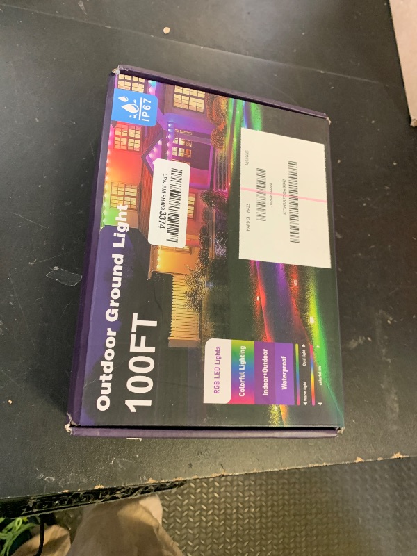 Photo 1 of 100Ft RGB Ground Lights Outdoor LED Pathway Lights, Multi Color Changing Christmas Decor Waterproof Walkway Lighting for Outside Garden Back Yard Lawn Driveway Patio Landscape Lighting, Smart Control