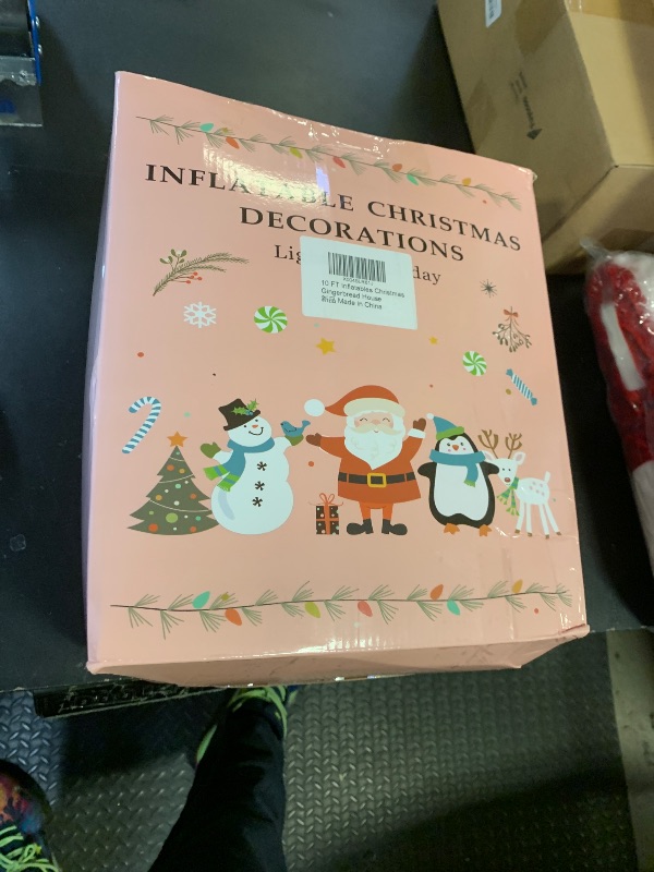 Photo 1 of 10FT Christmas Inflatable Archway Outdoor Decorations, Giant Blow Up Gingerbread House and Man Arch Yard Decoration, Xmas Decor Build-in LED Lights for Garden Lawn Yard Porch Holiday Party