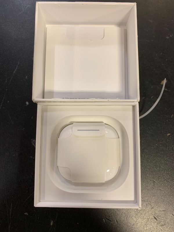 Photo 1 of Apple AirPods 4 Wireless Earbuds, Bluetooth Headphones, Personalized Spatial Audio, Sweat and Water Resistant, USB-C Charging Case, H2 Chip, Up to 30 Hours of Battery Life, Effortless Setup for iPhone (charger missing) 