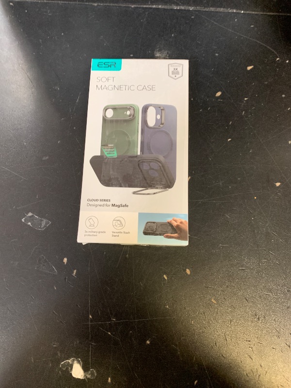 Photo 1 of ESR Silicone Case for iPhone 17 Pro Max, Built-in Camera Stash Stand Compatible with MagSafe, Military-Grade Drop Protection Magnetic Phone Case for iPhone 17 Pro Max, Cloud Series, Black