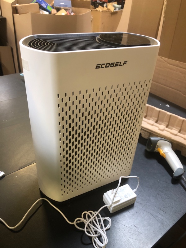 Photo 1 of Powerful Air Purifiers for Home Large Room Up to 2400 Ft², ECOSELF HEPA Air Purifier with PM 2.5 Air Quality Display 20dB Sleep Mode, Air Purifiers for Bedroom Office Living Room HAP602 White