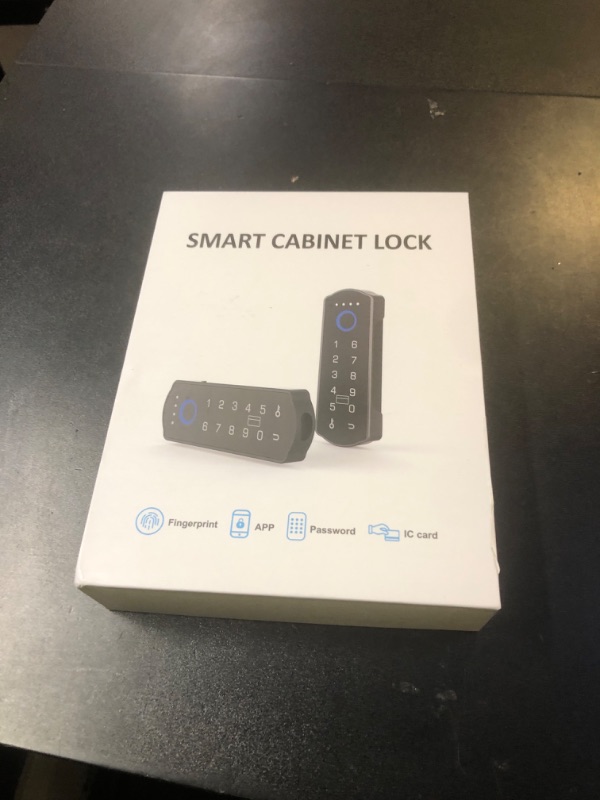 Photo 1 of Smart Cabinet Lock with Wireless Remote Control eLinkSmart Fingerprint Password RFID NFC Child Safety Lock with APP for Cabinet Liquor File Drawers Locker Cupboard Closets Horizontal