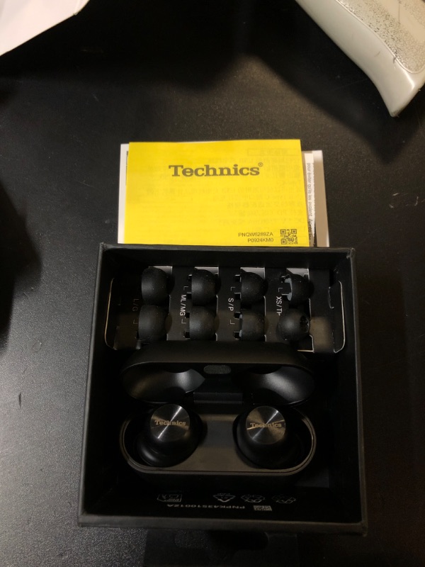Photo 1 of Technics Reference Class Hi-Fi Wireless Earbuds, Dolby Atmos, Head Tracking, Adaptive Noise Cancelling, 3 Device Multipoint, 10-hr Battery, Wireless Charging, in Ear Headphones - EAH-AZ100-K (Black)