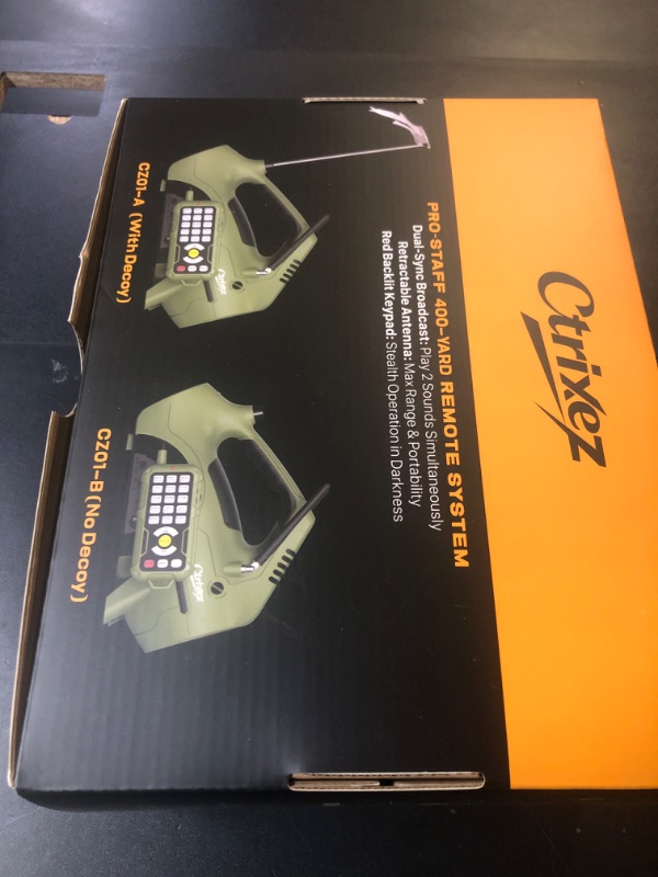 Photo 1 of Ctrixez Predator Call - Electronic Coyote Caller, 30 Sounds Incl Perfect for Coyote, Fox, Raccoon, Cottontail Hunting Calls, 400 Yard Remote Range, 8-Bay Long Lasting, Ash Brown