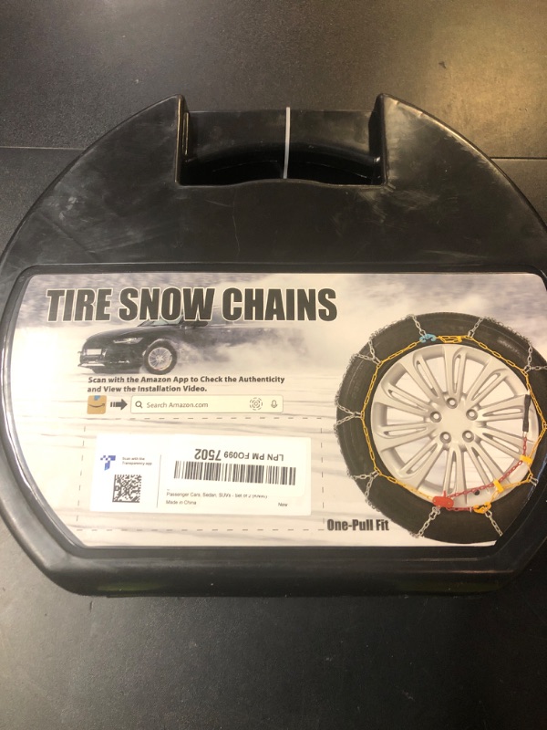 Photo 1 of Snow-Chains Easy Install Tire-Chains, One-Pull Fit Design Tire Snow Chains for Passenger Cars, Sedan, SUVs, Emergency Winter Tire Traction Car Tires 185 195 205 215 225 - Set of 2 (KN90)