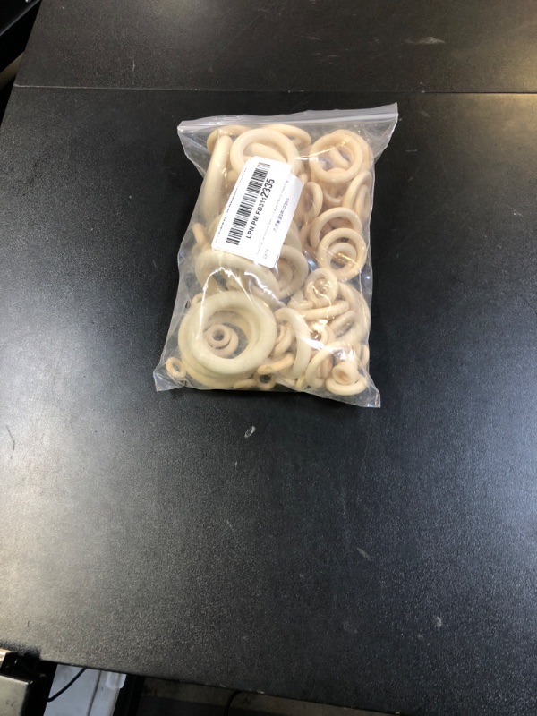 Photo 1 of 100 Pcs 5 Sizes Natural Wood Rings for Crafts, Unfinished Smooth Wooden Ring for Macrame, Wood Circles for Craft, DIY Ring Pendant and Connectors Jewelry Making