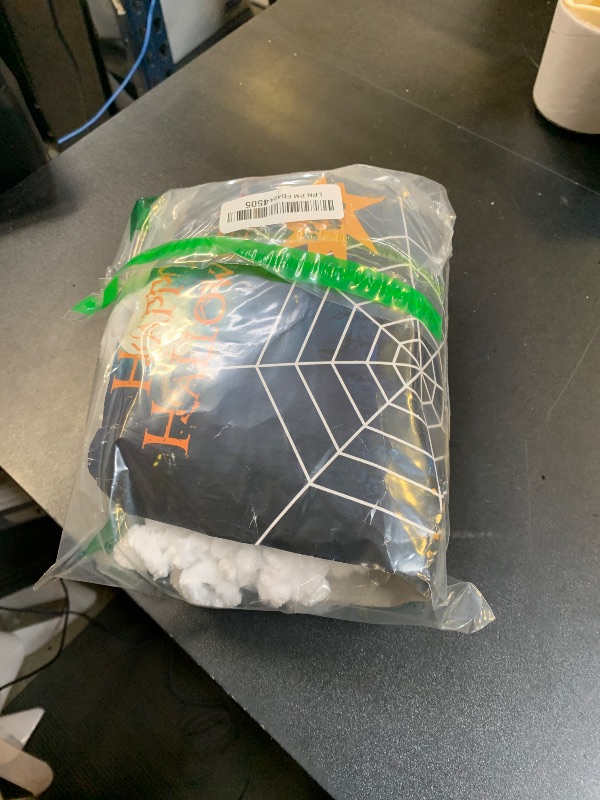 Photo 1 of 12 FT 9-Ring Spider Web Halloween Decorations, Giant Rope Fake Spider Web for Scary Haunted House, Outdoor Yard, Porch, Wall, and Spooky Trick-or-Treat Hanging Party Decor (White)