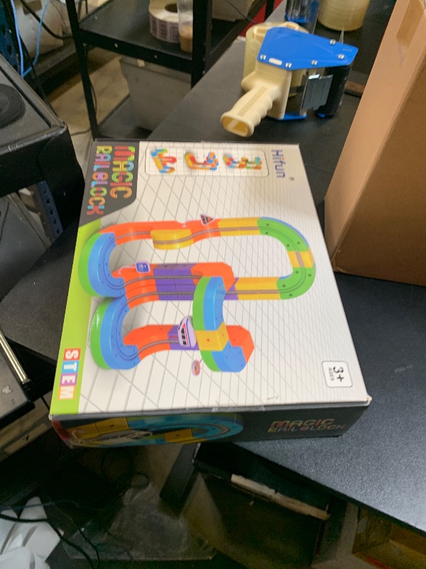 Photo 1 of Electric Train Set with 3D Magic Flexible Race Tracks for Kids, Race Car Track Easy to Detach and Store Dinosaur Toys for 3 4 5 6 7 8 Years Old Boys Girls