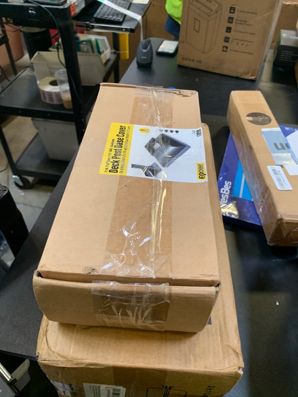 Photo 1 of Epcee Aluminum Deck Post Base Cover for Post 2"x2" Base 4.5"x4.5", Handrail, Stair, Porch, Deck Railing Base Brackets Covers (Black, 8pcs)