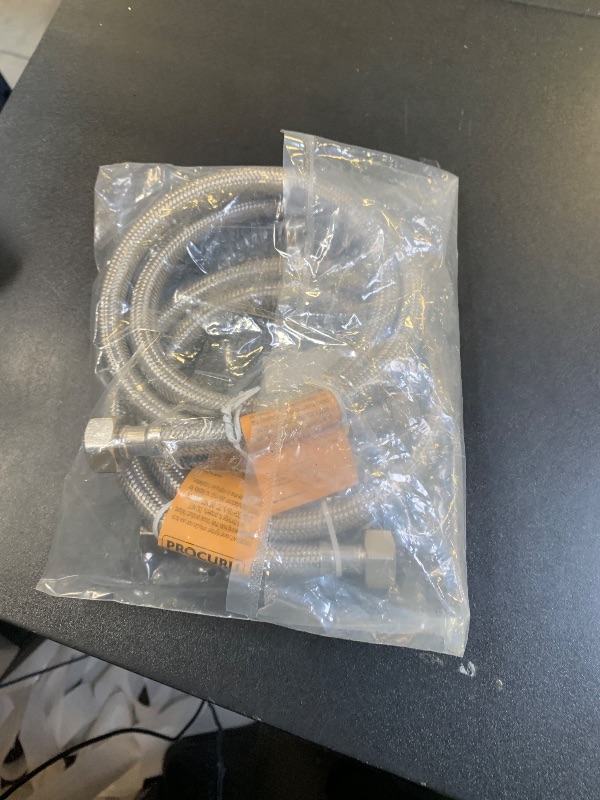 Photo 1 of [2-Pack] PROCURU 36" (3Ft) x 3/8" Comp x 1/2" FIP Faucet Hose Connector, Stainless Steel Braided Supply Line (9SF36-2P)