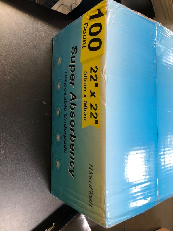 Photo 1 of 100 Count 22” x 22” Super Absorbency Disposable Underpads, Leakproof Quick Drying Disposable Pads for Baby, Puppy and Adults, Puppy Pads, Cat Pee Pads for Dogs, Potty Puppy Training Pads