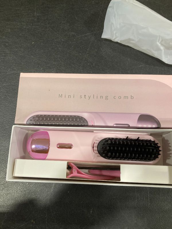 Photo 1 of 2025 Hair Straightener Brush Pale Pink