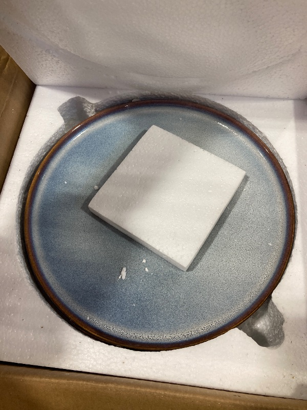 Photo 1 of UNICASA 11 Inch Ceramic Dinner Plates Set of 4 – Large Blue Plates for Dinner, Salad, Dessert & Pasta, Durable Serving Dishes, Microwave & Dishwasher Safe