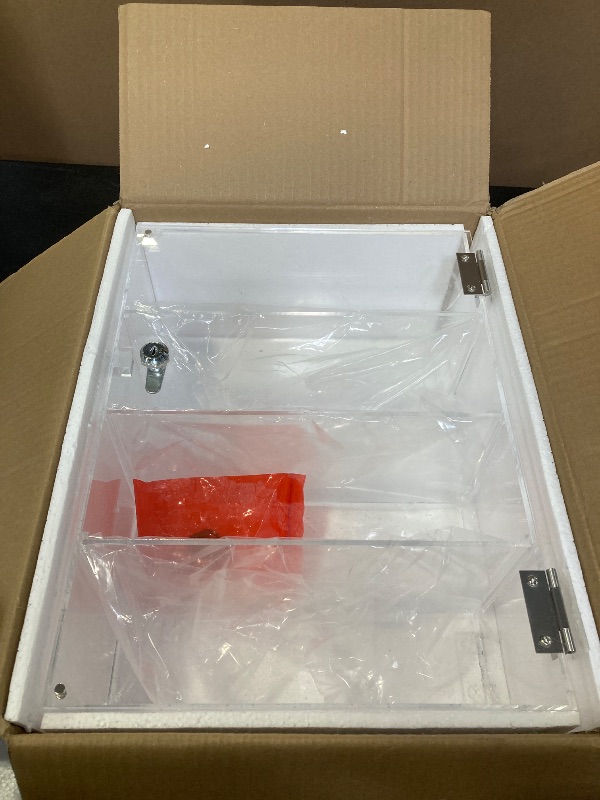 Photo 1 of Acrylic Display Case with Lock – Acrylic Storage Chest for Figures, Collectibles, Jewelry, Expensive Items & More – Secure and Organized Storage (Removable Shelves-A, Rectangle)