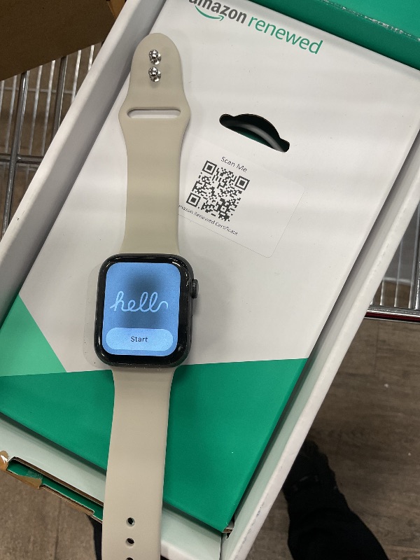 Photo 1 of Apple Watch Series 6 (GPS, 44mm) - Space Gray Aluminum Case with Black Sport Band (Renewed)