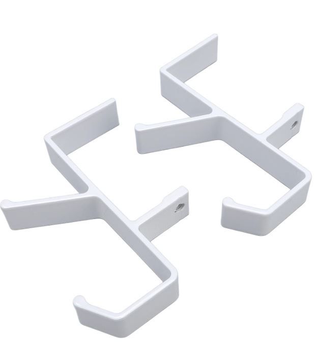 Photo 1 of 6 Pcs Adjustable Aluminum Alloy Garland and Stocking Mantel Holders 2 in 1 Double Hook Design No Drilling Fireplace Garland Hanger
