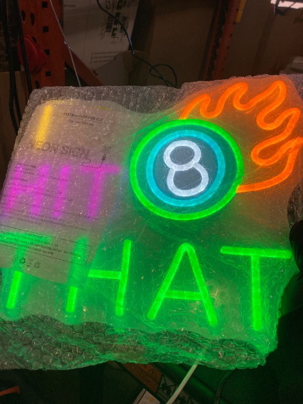 Photo 1 of Billiards Neon Sign for Wall Decor Dimmable I'd Hit That 8 Ball Billiard LED Light for Pool Room Club Bar Game Room Pool Signs for Man Cave Business Decor Cool Gifts for Men Size 13.8*11.8in(GLNCP124)