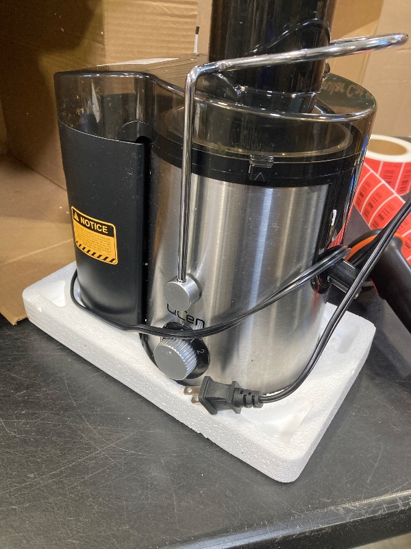 Photo 1 of Qcen Juicer Machine, 800W Centrifugal Juicer Extractor with Wide Mouth 3” Feed Chute for Fruit Vegetable, Easy to Clean, Stainless Steel, BPA-free (Black)