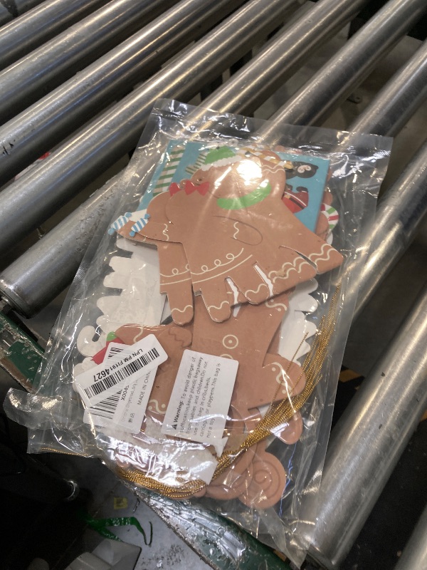 Photo 1 of 28 Pack Christmas Picture Frame Craft Kit for Kids, Xmas DIY Gingerbread Man House Picture Frames Paper Crafts Christmas Hanging Ornaments for Xmas Tree Holiday Winter Decor Class Art Game Activities