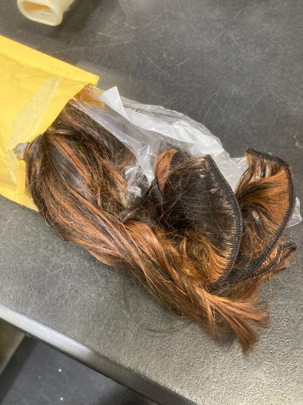 Photo 1 of 1B30 Highlight Human Hair Bundles Straight Light Brown Ombre Bundle Quick Weave Unprocessed Native Virgin Raw Trippy Hair Extensions 1 Bundle 22 Inch Double Weft for Black Woman