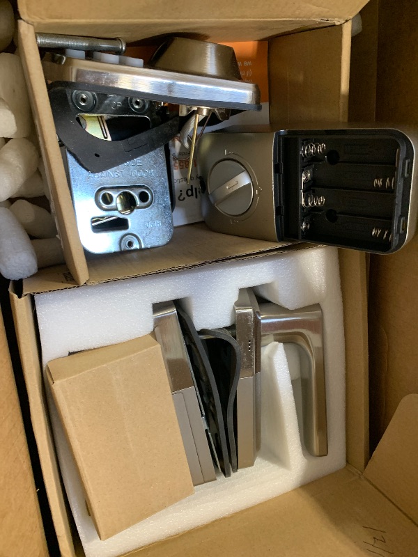 Photo 1 of Veise VE019 Fingerprint Smart Lever Lock - APP Control, Keypad Door Lock with Handle, Keyless Entry for Front Door and Bedroom, Electronic Digital Knob, Remote Grant, IP55 Weatherproof, Satin Nickel