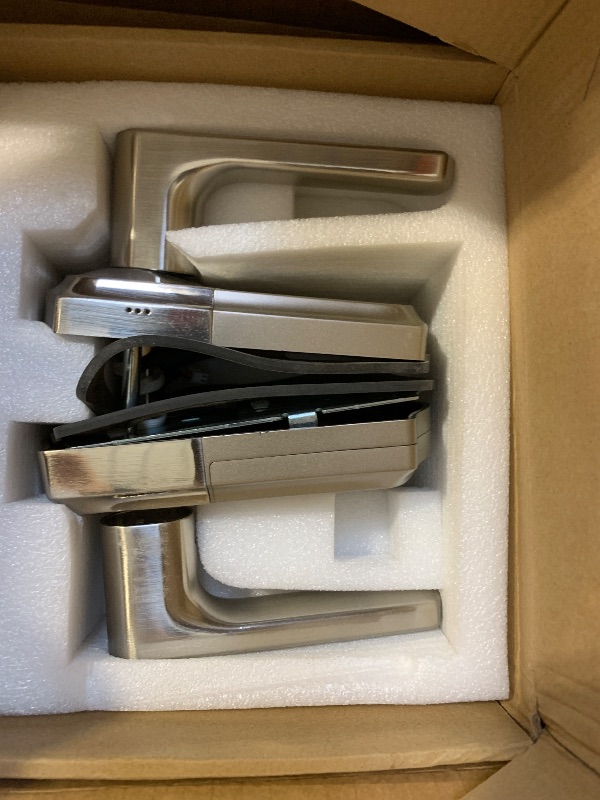 Photo 1 of Veise VE019 Fingerprint Smart Lever Lock - APP Control, Keypad Door Lock with Handle, Keyless Entry for Front Door and Bedroom, Electronic Digital Knob, Remote Grant, IP55 Weatherproof, Satin Nickel