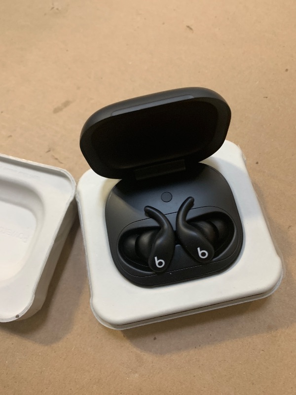 Photo 1 of **PLEASE SEE NOTE ** Beats Powerbeats Fit - Wireless Noise Cancelling Workout Earbuds with Secure-Fit Wingtips, Up to 30-Hour Battery Life, Sweat & Water Resistant, Apple & Android Compatible - Jet Black