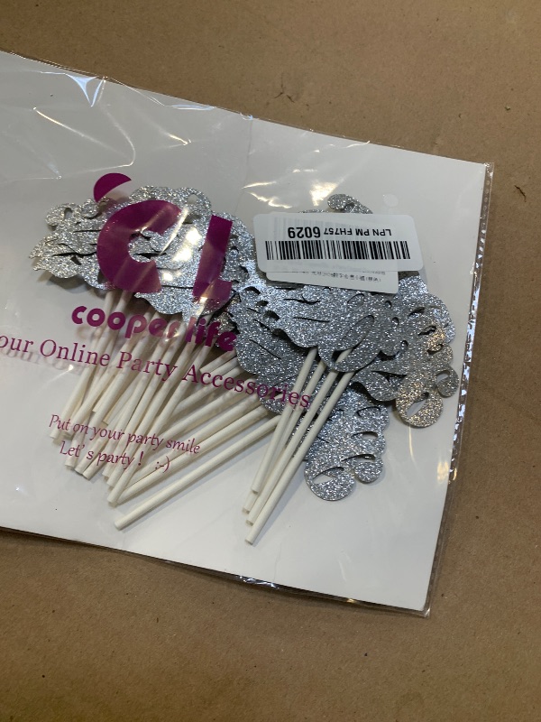 Photo 1 of 2026 Hapyy New Years Cupcake Toppers Decorations 24pcs Silver Glitter Number 2026 New Year Cupcake Toppers for Hello 2026 New Year Eve Party Graduation Wedding Party Supplies