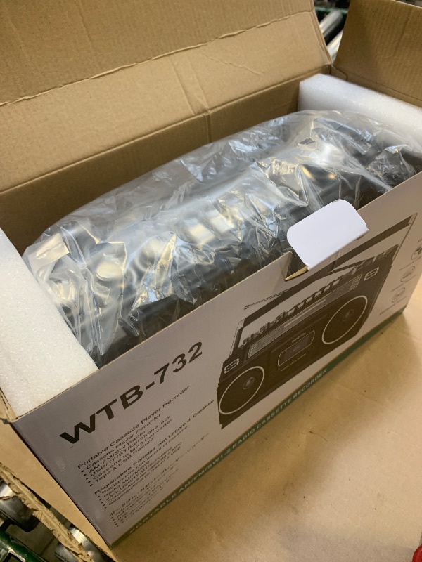 Photo 1 of * PLEASE SEE NOTE * Retro Classic 80s Style Portable Boombox with Cassette Player Recorder, AM/FM/SW1/SW2 Radio, Bluetooth, USB/Micro SD Slots, Headphone Jack, 24W Dual Full-Range High Bass Speakers